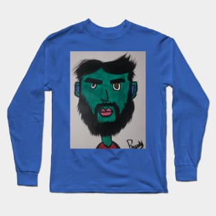 Blue Face Man Long Sleeve T-Shirt